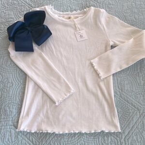 NWT Wren & James Long Sleeve Lettuce Trim Shirt Sz 8)